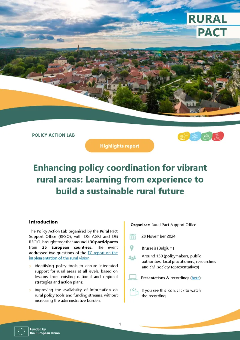 Enhancing Policy Coordination for Vibrant Rural Areas