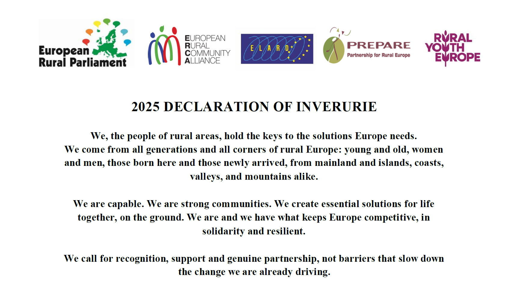PREPARE and the Declaration of Inverurie – A New Chapter for Europe’s Rural Communities